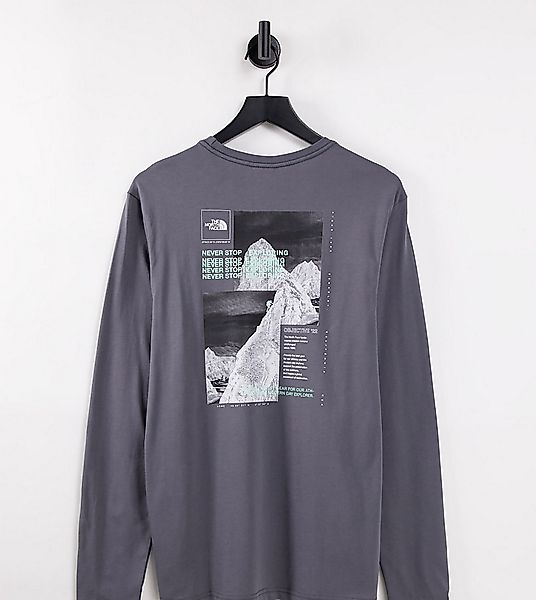 The North Face – Collage – Langärmliges Shirt in Grau, exklusiv bei ASOS günstig online kaufen