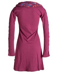 Vishes Midikleid Langärmliges Blumenkleid mit Schalkragen günstig online kaufen