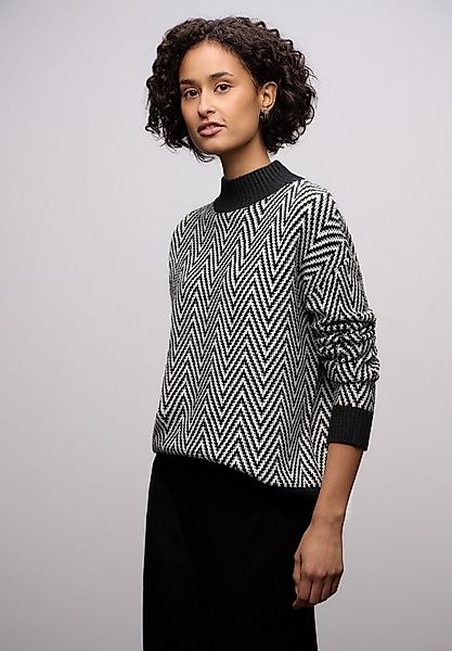 STREET ONE Stehkragenpullover mit grafischem Muster günstig online kaufen