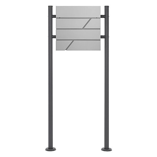ML-Design Standbriefkasten Hellgrau mit Zeitungsfach mit Pfosten Anthrazit günstig online kaufen