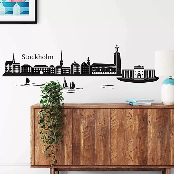 Wall-Art Wandtattoo "XXL Stadt Skyline Stockholm 80cm", (1 St.) günstig online kaufen
