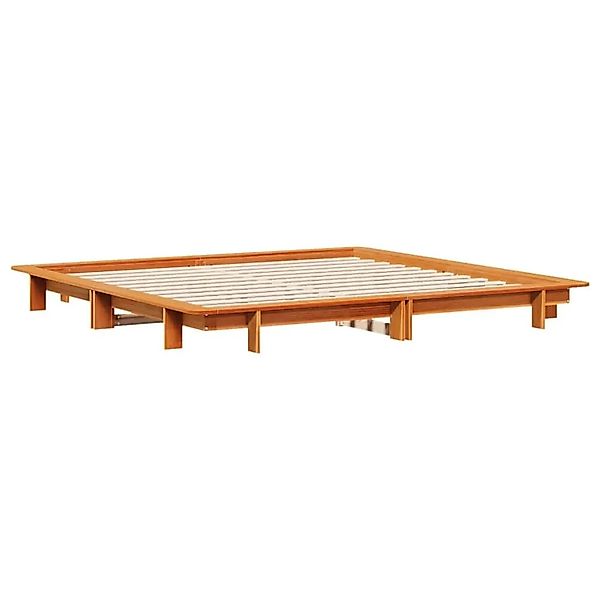 vidaXL Massivholzbett ohne Matratze Wachsbraun 160x200 Kiefernholz 850655 günstig online kaufen