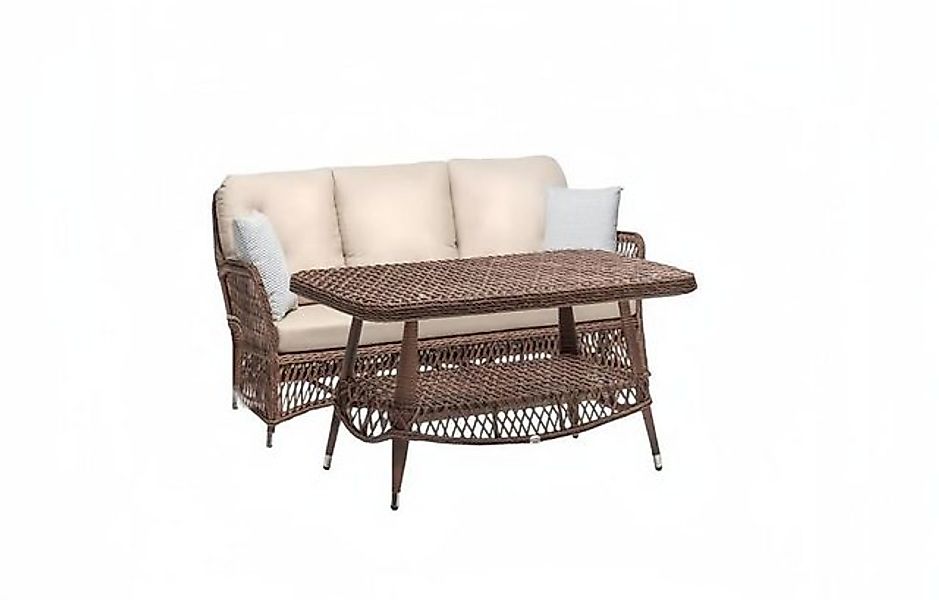 JVmoebel Sofa Garnitur Sofa 3 Sitzer Braun Luxus Couchtisch Modern Sofas Dr günstig online kaufen