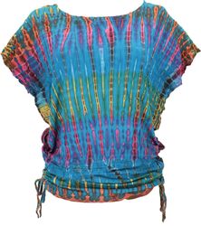 Guru-Shop T-Shirt Batikshirt mit Fledermausärmeln, lockeres.. günstig online kaufen