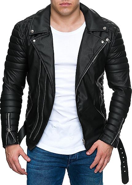 Reichstadt Lederjacke Herren Slim Fit Kunstleder günstig online kaufen