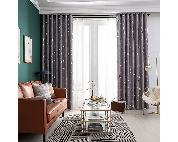 BYSURE Vorhang (2 St), Vorhang Mond Sternenvorhänge 2 Stück mit Ösen günstig online kaufen