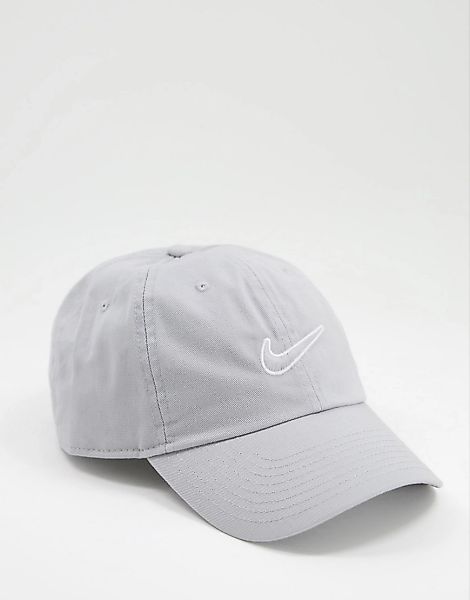 Nike – H86 – Baumwoll-Kappe in Grau mit Swoosh-Logo günstig online kaufen