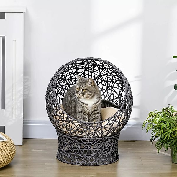 PawHut Tierbett Katzenhütte mit Kissenl, Haustierbett, günstig online kaufen