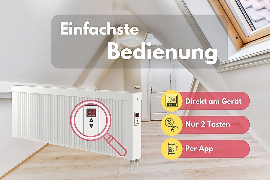 eVARMO Elektro-Heizkörper areo direct base, Einfaches 2-Knopf-Thermostat, A günstig online kaufen