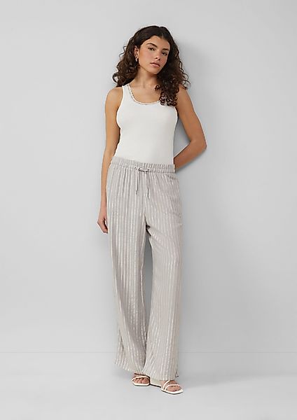 QS Stoffhose Leinenmixhose mit Glitzerstreifen Glitzergarn günstig online kaufen