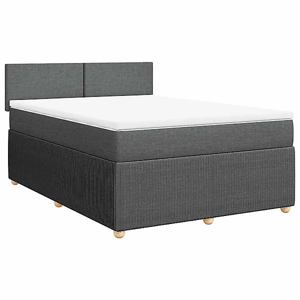 vidaXL Boxspringbett mit Matratze Dunkelgrau 140x190 cm Stoff 3289745 günstig online kaufen