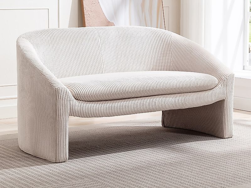 Sofa 2-Sitzer - Cord - Cremefarben - OSSANA günstig online kaufen