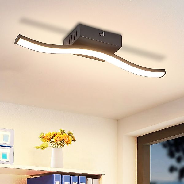 Nettlife Deckenleuchte Flur Schwarz 6W 3000K Modern Innen Wellen Design War günstig online kaufen