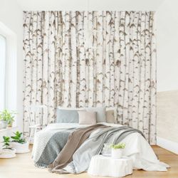 Bilderdepot24 Vliestapete Holzoptik Birkenwand Bäume Wald günstig online kaufen