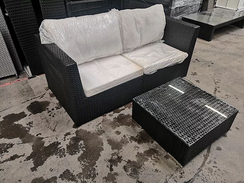 #HBM 654: Sofa bestehend aus 2x Eckelement Terra mit Tisch 59x59x25-schwarz günstig online kaufen