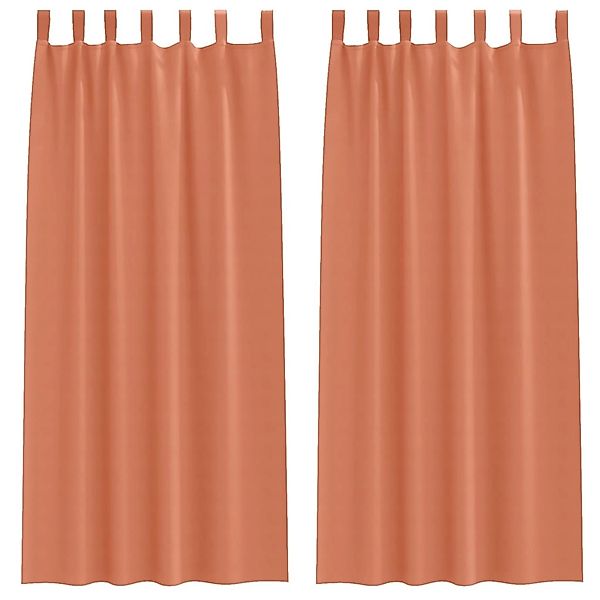vidaXL Verdunkelungs-Vorhänge mit Ringen Terrakotta Polyester 4107637 günstig online kaufen