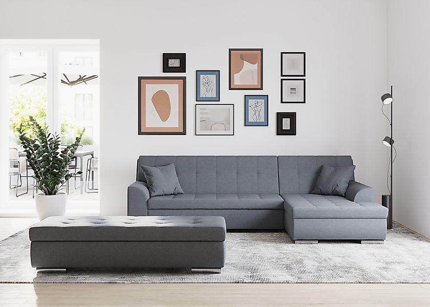 DOMO collection Ecksofa "Treviso viele Bezüge, auch in Cord, L-Form, B/T/H: günstig online kaufen