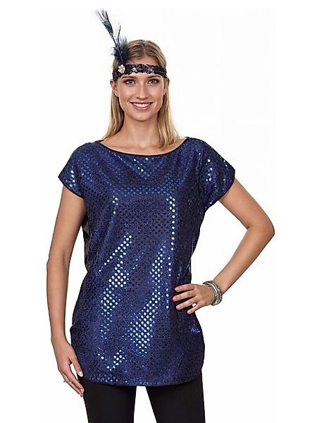 Metamorph T-Shirt Pailletten-Shirt blau Ein Longshirt günstig online kaufen