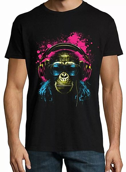 Youth Designz Print-Shirt Affe mit Headset Herren T-Shirt mit lustigen Moti günstig online kaufen