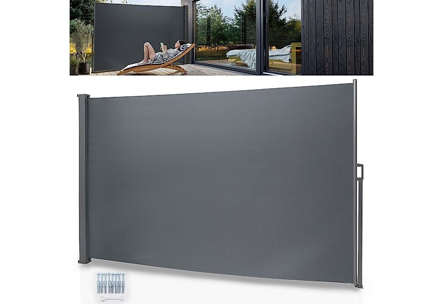 Onbest Seitenmarkise Sichtschutz ausziehbar mit Schrauben und Dübel UV-Best günstig online kaufen
