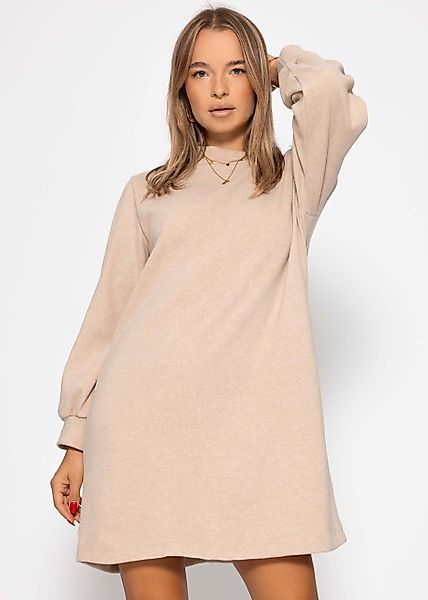SASSYCLASSY Minikleid Sweatkleid mit Stehkragen für günstig online kaufen