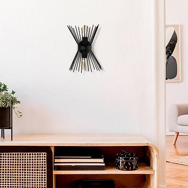 Wandleuchte - Metall - H. 33 cm - Schwarz - KIRPI günstig online kaufen