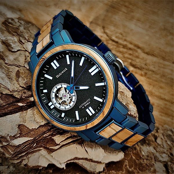 Holzwerk Automatikuhr Designer Herren Edelstahl & günstig online kaufen