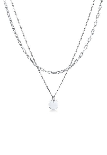 Elli Ketten-Set Layer Plättchen Gliederkette 925 günstig online kaufen