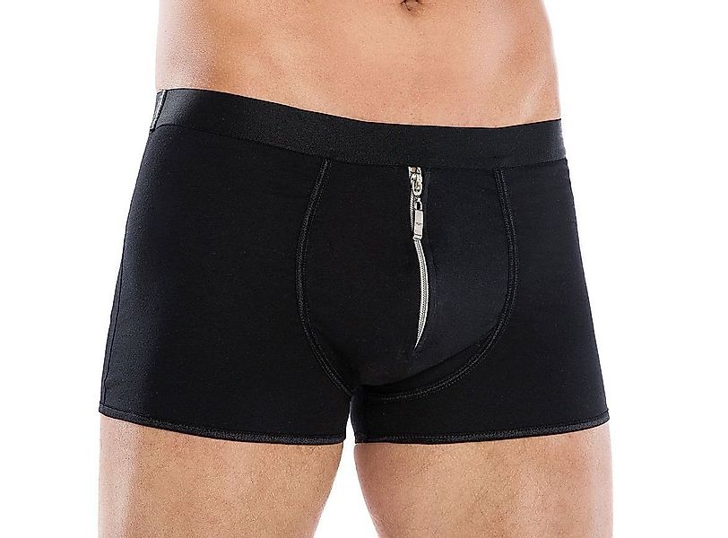 Andalea Men's Collection Boxershorts Baumwoll-Slip Schwarz mit Front-Reißve günstig online kaufen
