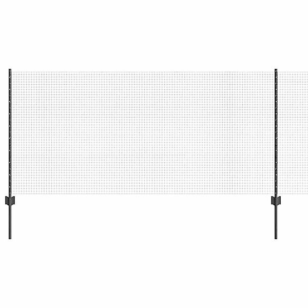vidaXL Zaun mit Pfosten Grau 1 x 50 m Stahl und PVC 3336634 günstig online kaufen