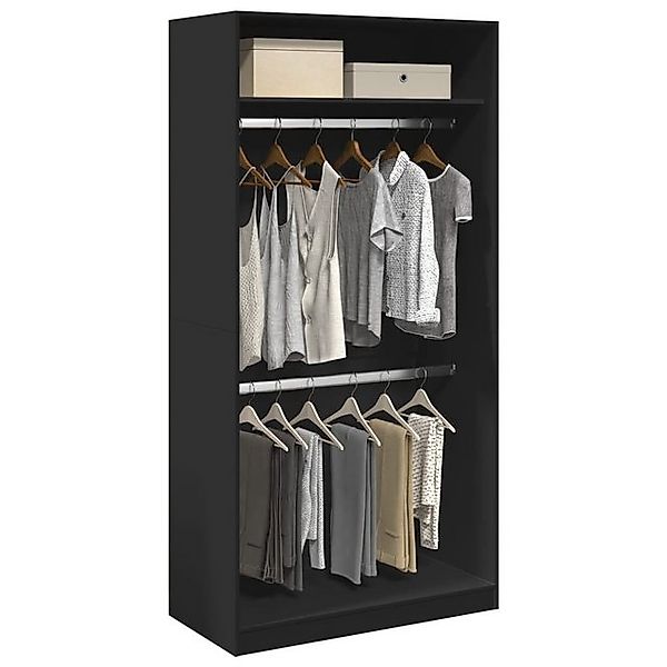 vidaXL Kleiderschrank Kleiderschrank Schwarz 100x50x200 cm Spanplatte günstig online kaufen