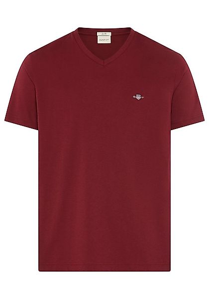 Gant T-Shirt SLIM SHIELD V-NECK T-SHIRT mit einer kleinen Logostickerei auf günstig online kaufen