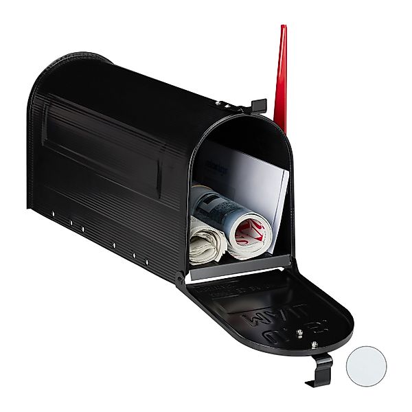 relaxdays Briefkasten US Mailbox Postkasten, Schwarz günstig online kaufen