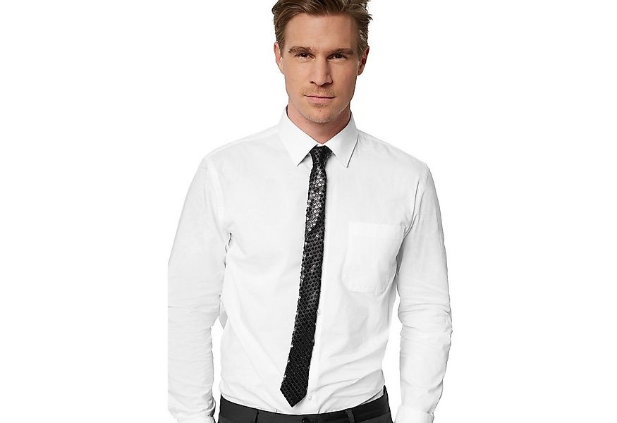 dressforfun Kostüm Pailletten-Krawatte, Schmale Unisex-Krawatte in Einheits günstig online kaufen