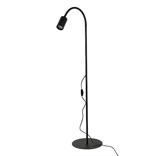 Licht-Erlebnisse Stehlampe Schwarz 153 cm GU10 Metall Schwenkbar Schwanenha günstig online kaufen