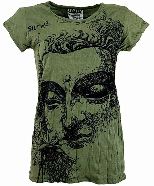 Guru-Shop T-Shirt Sure T-Shirt Buddha - olive Festival, Goa Style, alternat günstig online kaufen