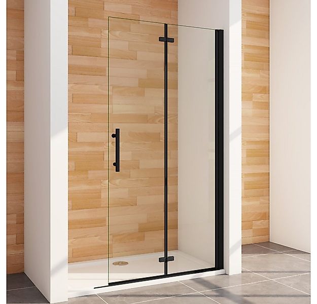 Duschparadies Dusch-Falttür 195cm Schwarz Walk in Dusche Falttür Scharniert günstig online kaufen