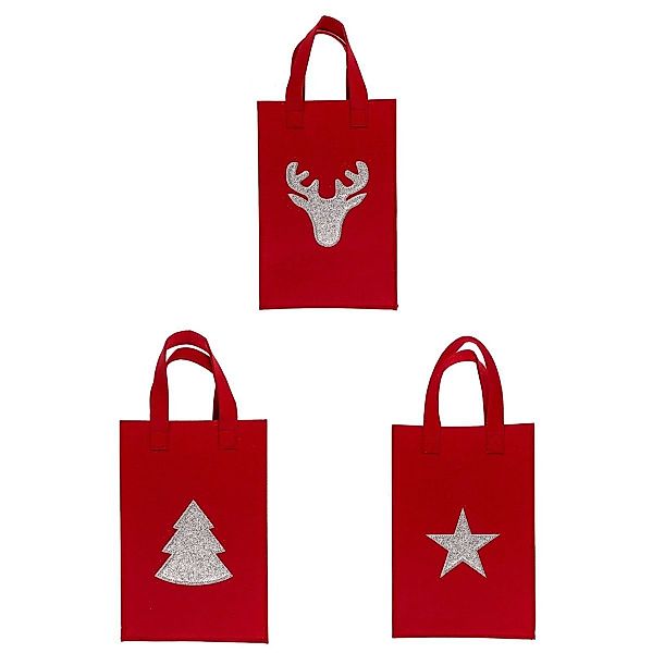 Marabellas Shop Tragetasche 3er-Set rote Geschenktasche günstig online kaufen