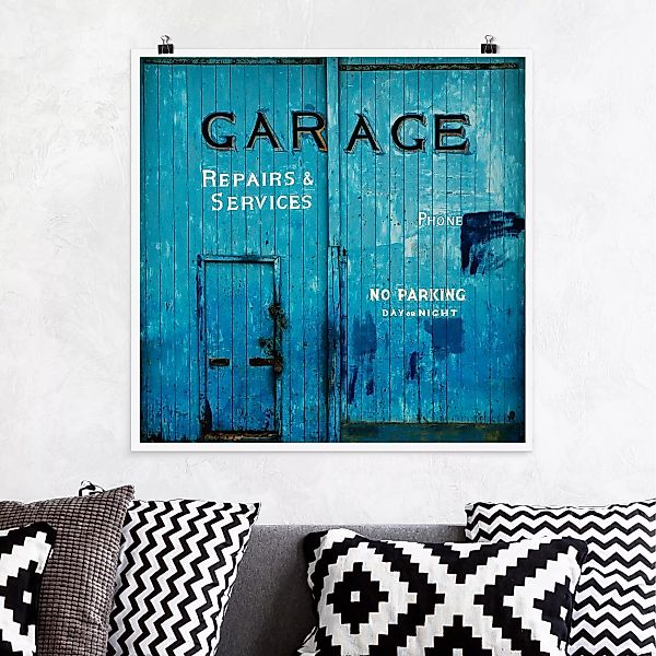 Poster Spruch - Quadrat Garagentor günstig online kaufen