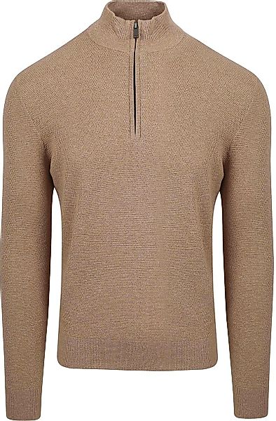 Suitable Half Zip Pullover Struktur Beige - Größe XXL günstig online kaufen
