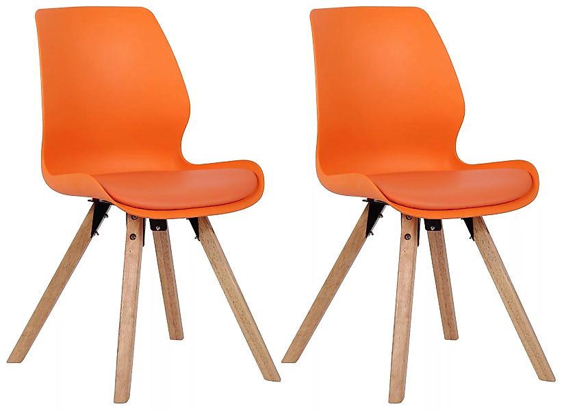 2er Set Stuhl Luna Kunststoff Orange günstig online kaufen