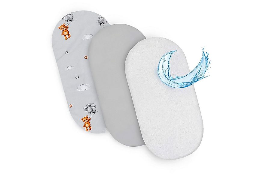 Totsy Baby Spannbettlaken Spannbettlaken Kinderwagen Set 75x35 cm 3er günstig online kaufen