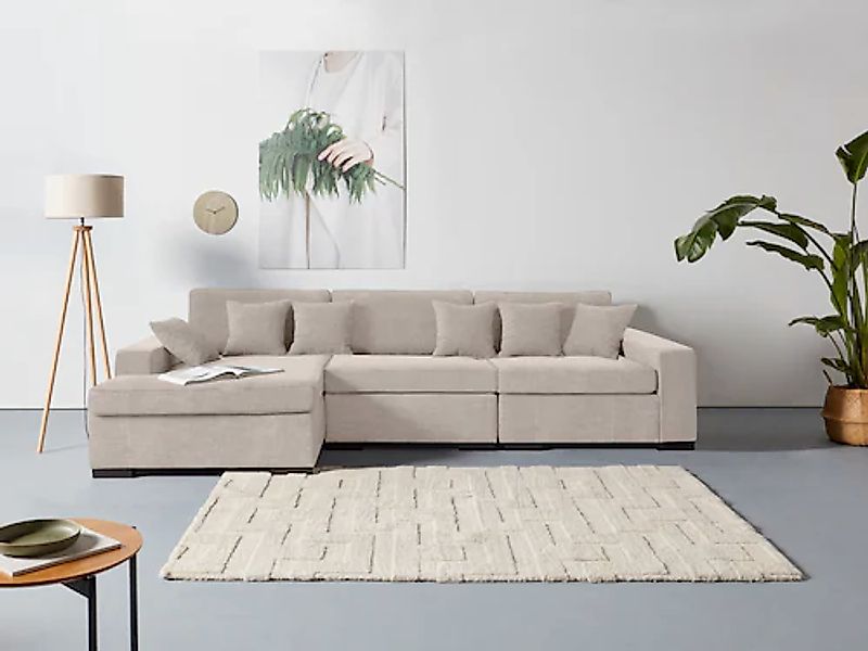 Home affaire Ottomane »Skara L-Form«, Lounge-Sofa mit Federkernpolsterung, günstig online kaufen