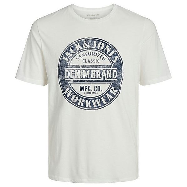 Jack & Jones Rundhalsshirt Jack&Jones XXL T-Shirt offwhite Logoprint JJJEAN günstig online kaufen