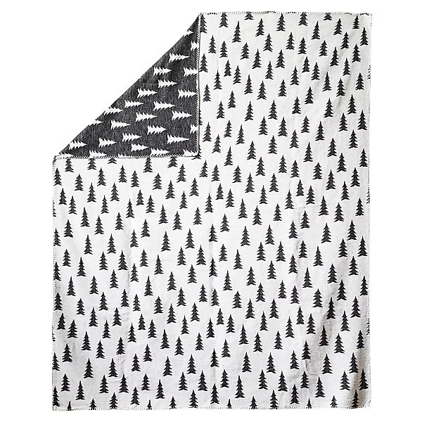 Gran gewachste Decke 140 x 180cm Schwarz-weiß günstig online kaufen