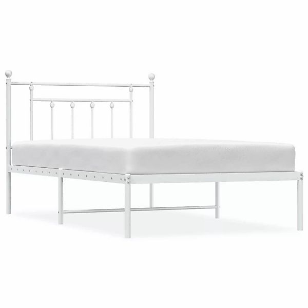 vidaXL Bettgestell mit Kopfteil Metall Weiß 107x203 cm Modell 81846452 günstig online kaufen