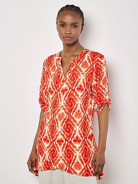 Apricot Tunika Druck-Tunika, mit Granddad-Ausschnitt günstig online kaufen