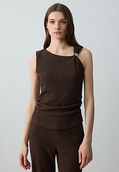 Jimmy Key Blusentop Regular Fit gebreide Biiter bruine blouse günstig online kaufen