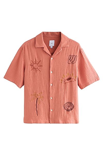 Next Kurzarmhemd Kurzarmhemd mit Stickerei aus günstig online kaufen