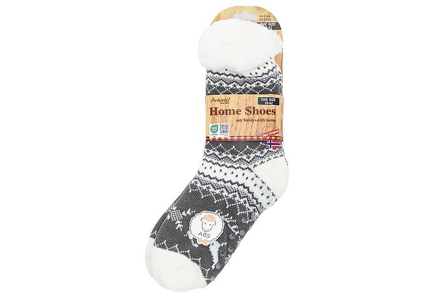 Antonio Haussocken Antonio Hüttensocken mit ABS Sohle Größe 35-42 grau günstig online kaufen